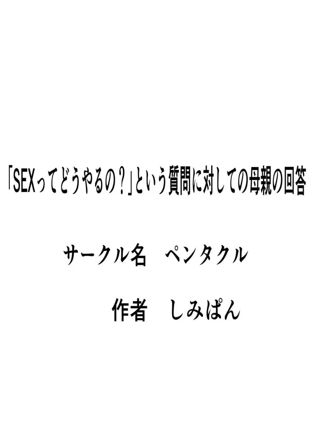 「セ○クスってどうやるの？」という質問に対しての母親の回答 16ページ