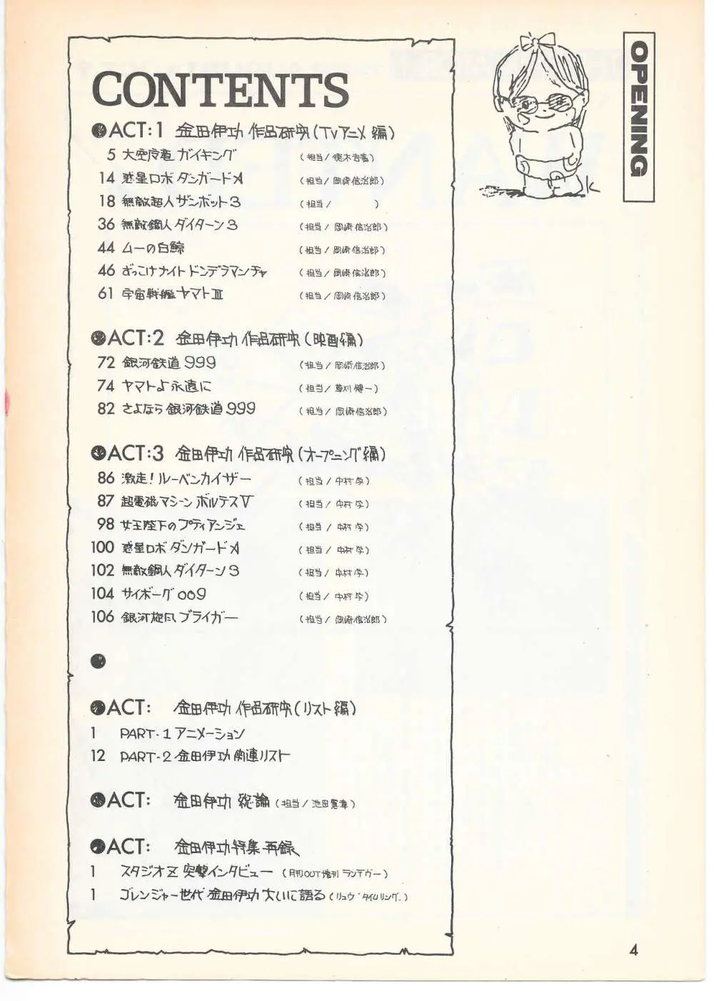 THE ANIMATOR 1 金田伊功特集号 3ページ
