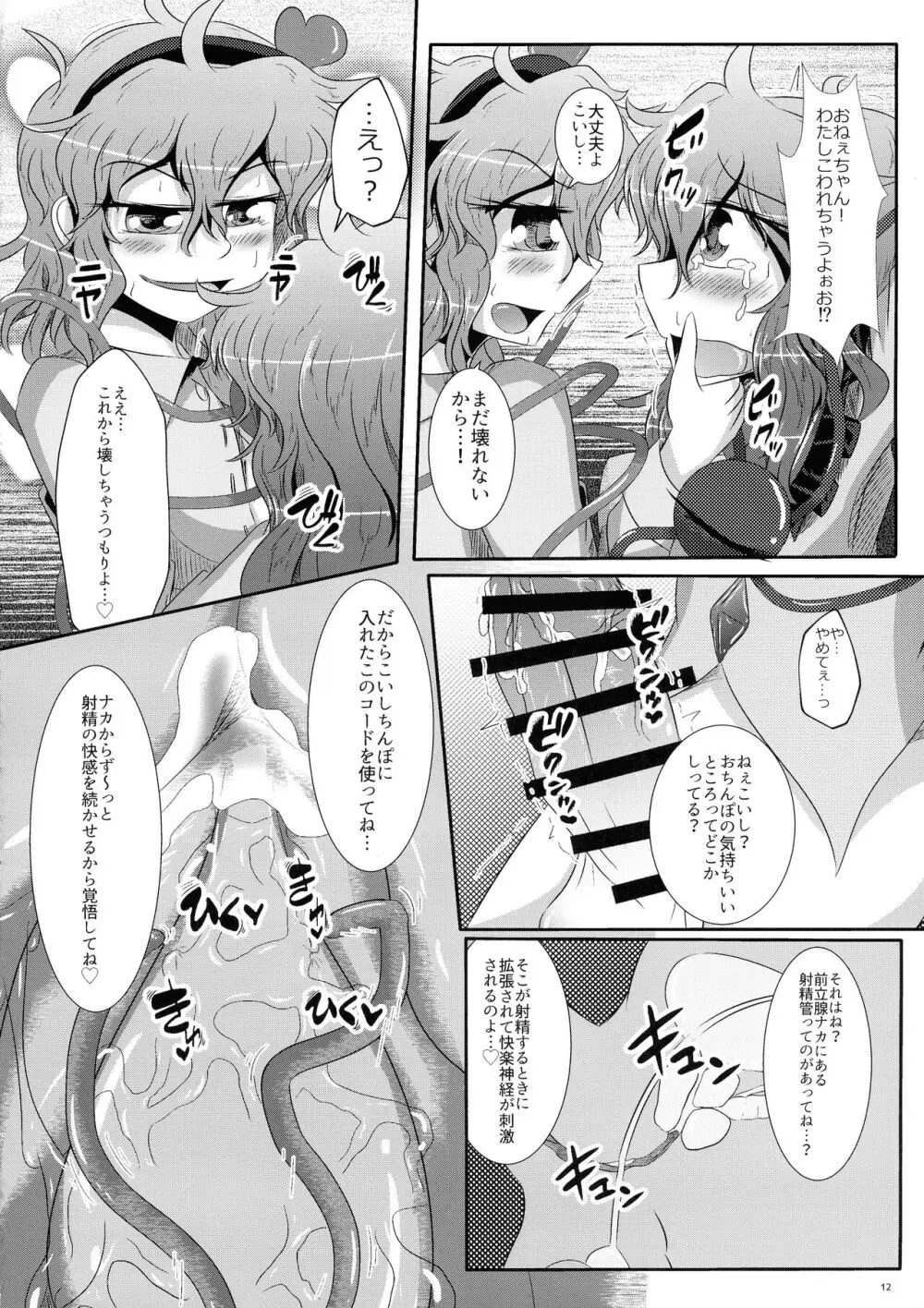 こいしちゃんがさとりちゃんにおち〇ぽを壊れるくらいまでいじられて射精させられる本 13ページ