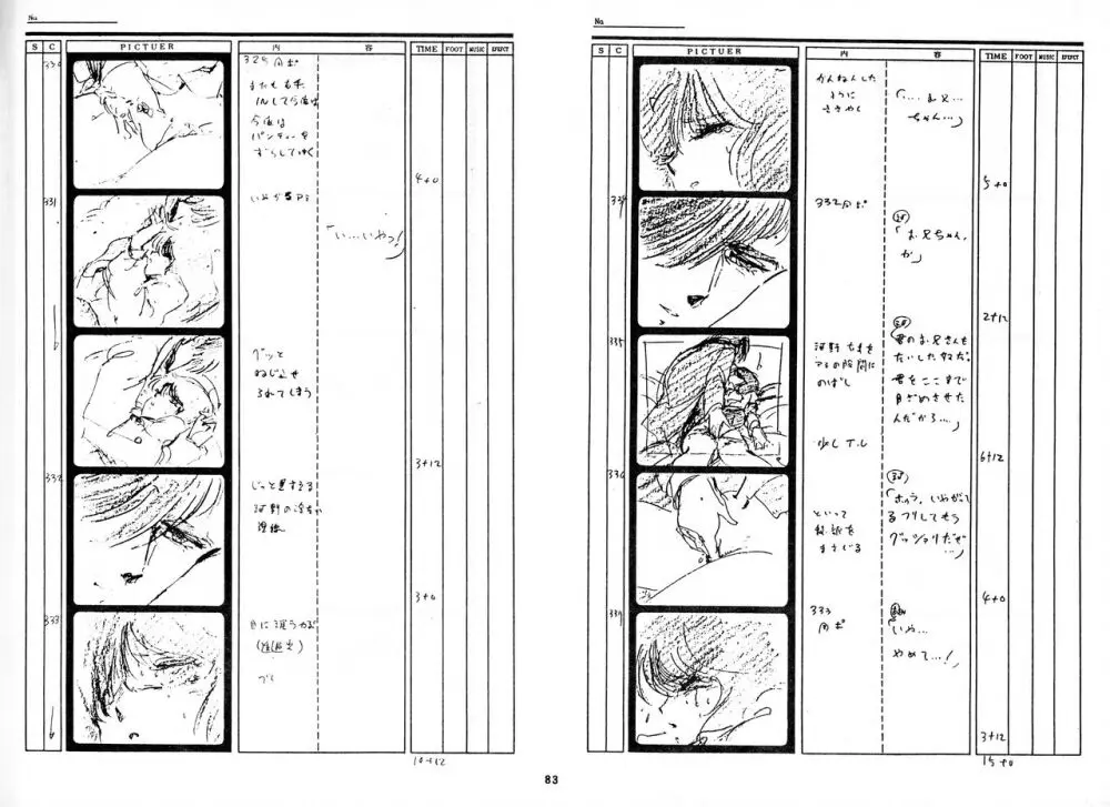 くりいむレモン 絵コンテ･設定資料集 PART1 ｢媚･妹･Baby｣ ＆ PART5｢亜美･AGAIN｣ 82ページ