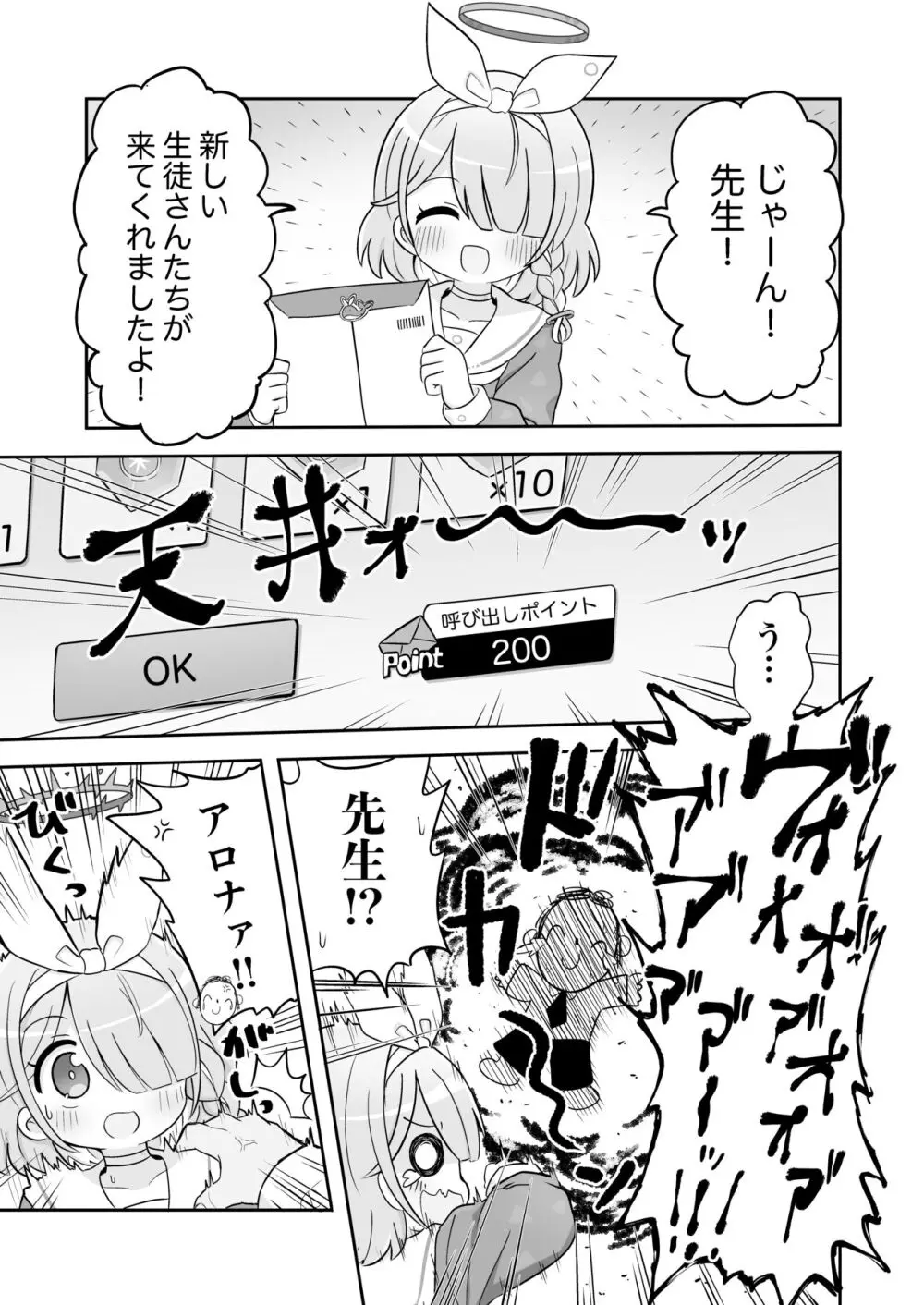 青封筒しか持ってきてくれないアロナちゃんをおしおきする本 2ページ