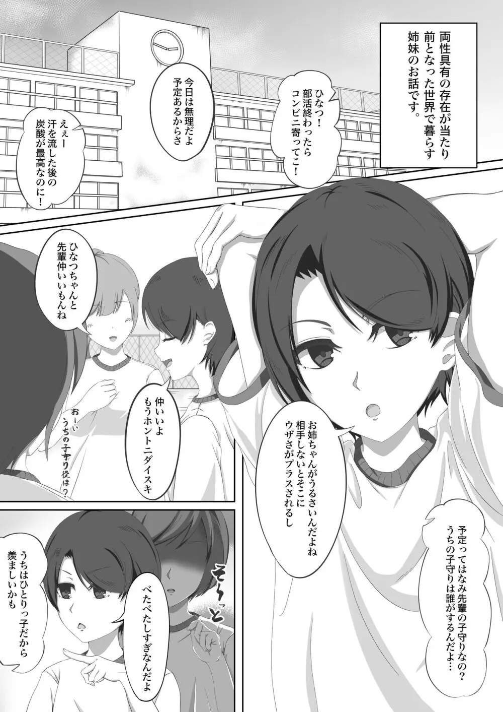 ふたなり姉とやぶさか妹 2ページ