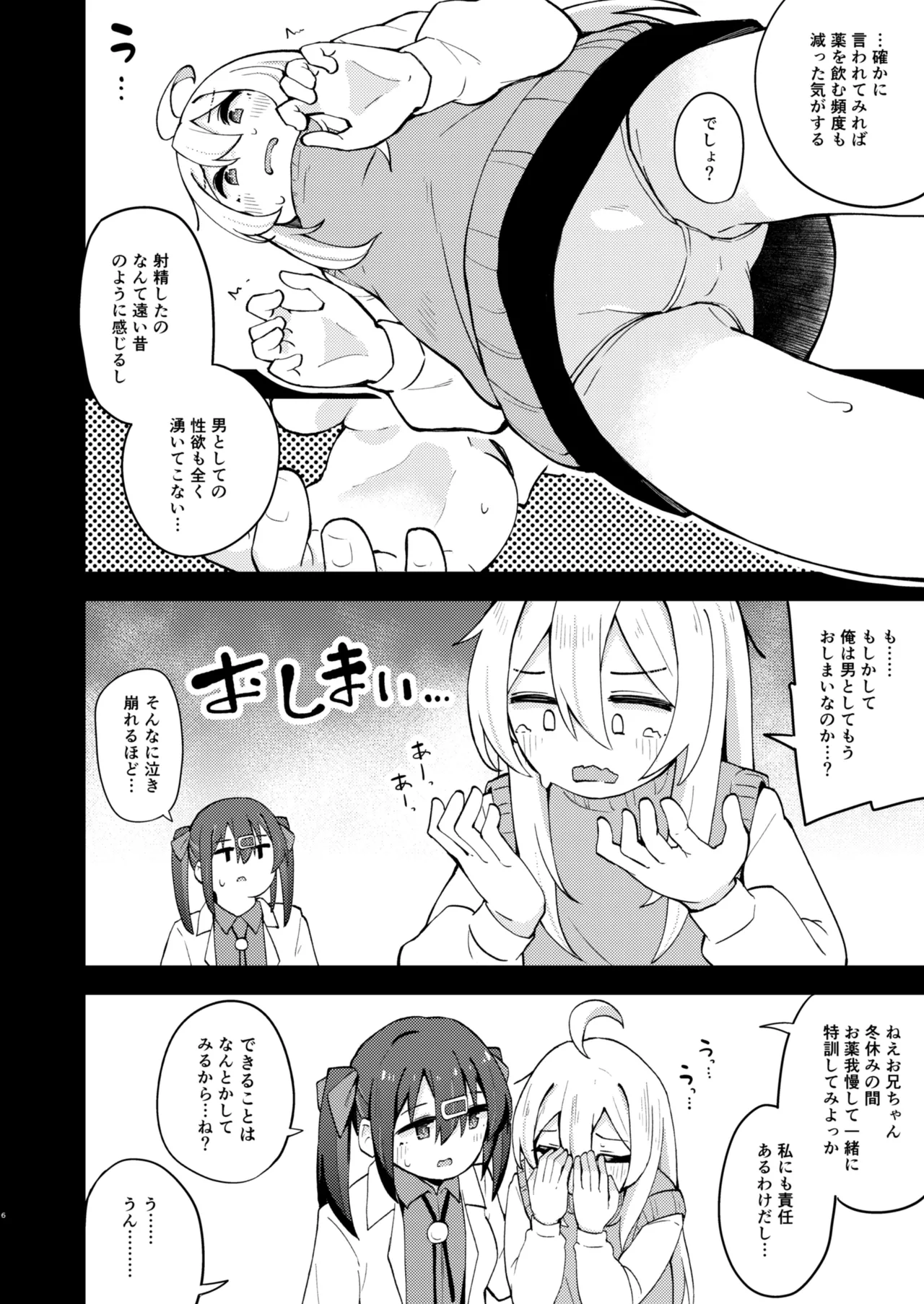 女の子に慣れすぎてしまって失われたお兄ちゃんの男の自信を取り戻すHな本 5ページ