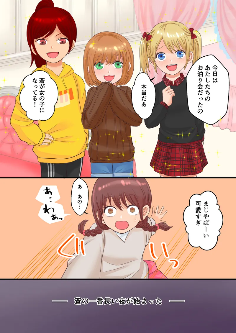 【TS漫画】とあるTSっ娘、女子お泊り会で色々されるお話 9ページ