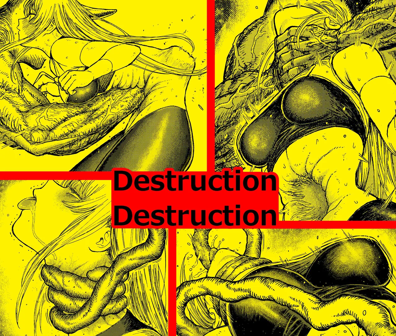 Destruction Destruction ヒロイン首絞め完全敗北 1ページ