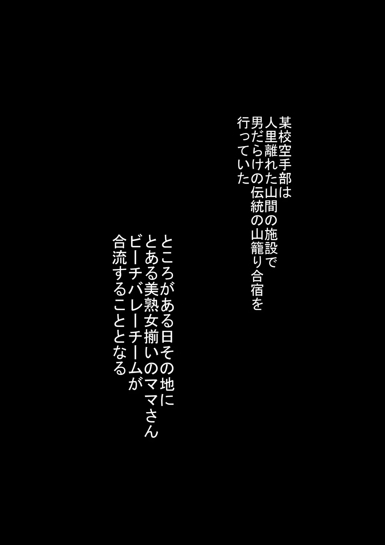 某校空手部と、あるママさんビーチバレーチームの合同合宿記 2ページ