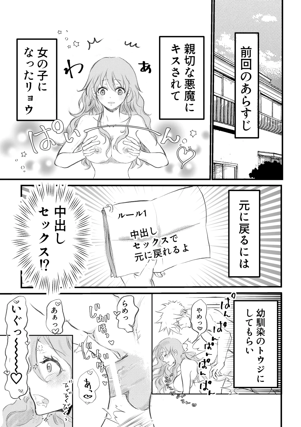 女体化した俺は幼馴染のいい餌食2 3ページ