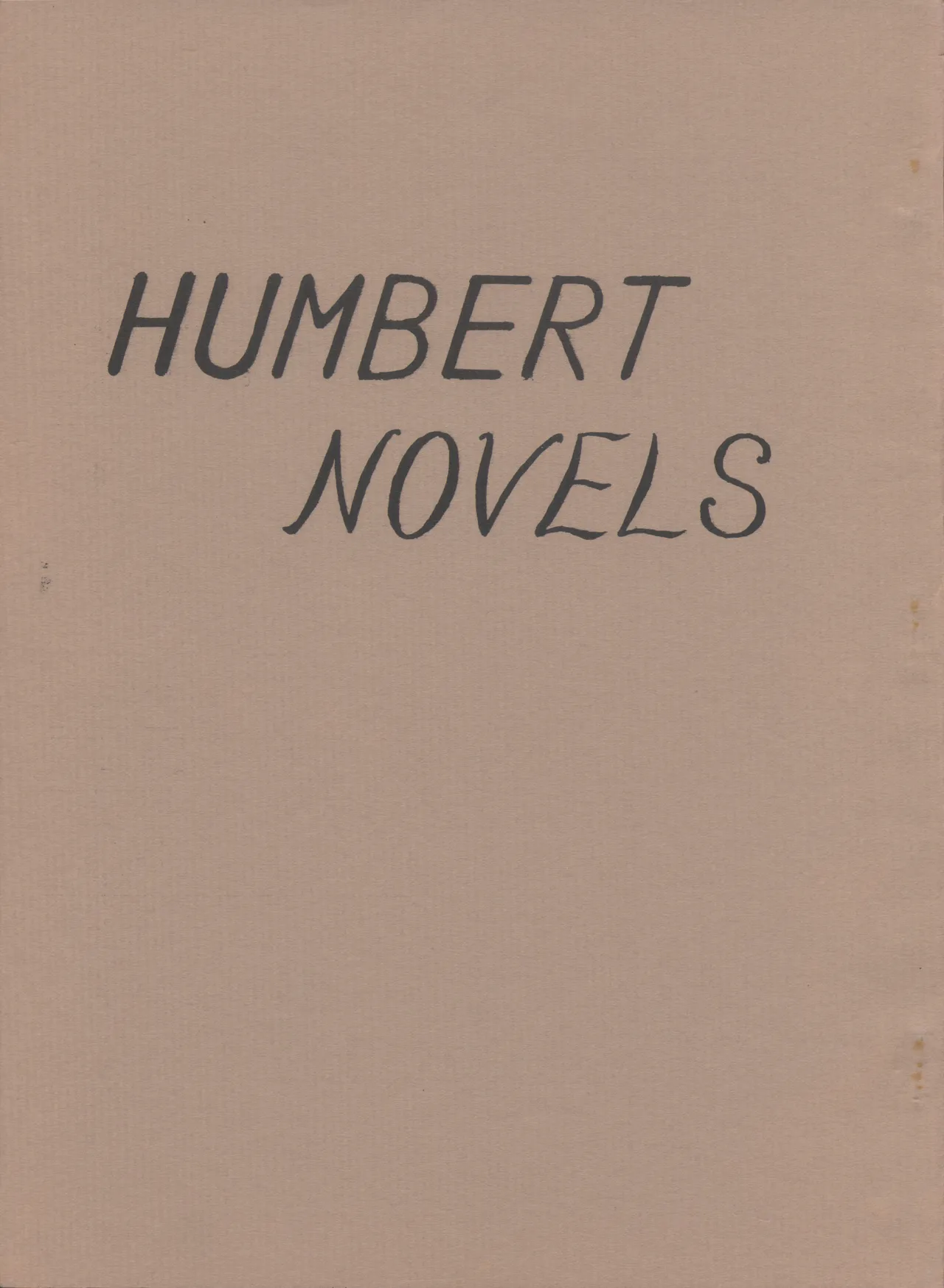 HUMBERT NOVELS