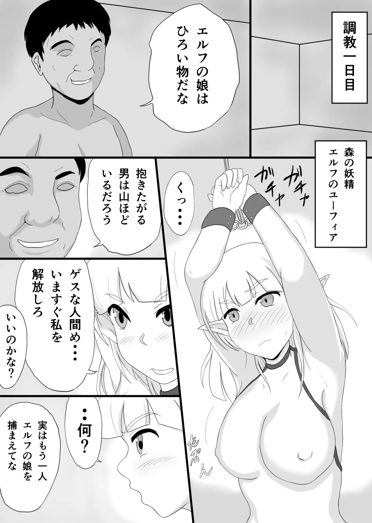 銀髪巨乳エルフを調教して快楽堕ち 3ページ