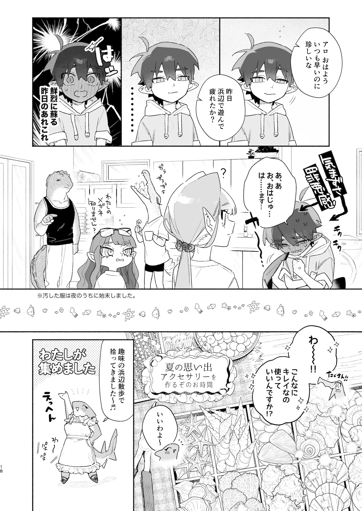 ♂が受け。ワニちゃん×サメくん前編 19ページ