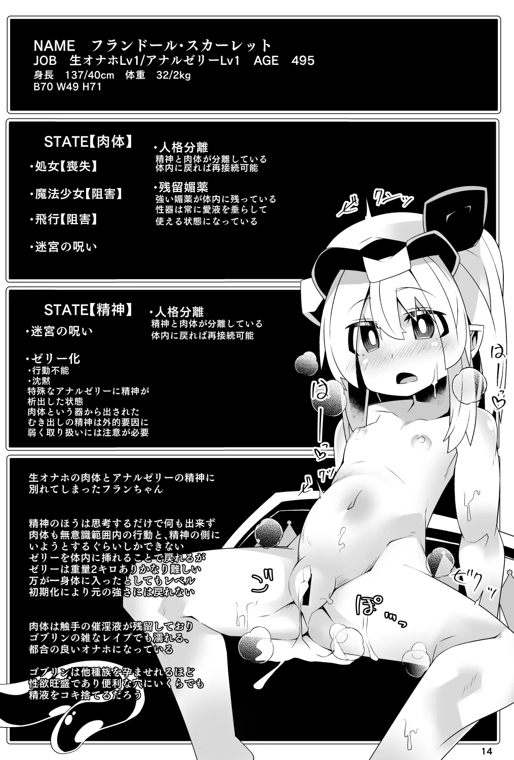 フランちゃんのエロトラップダンジョンPersonalityExcretion人格排泄ダンジョンで無限コンテニュー編 14ページ