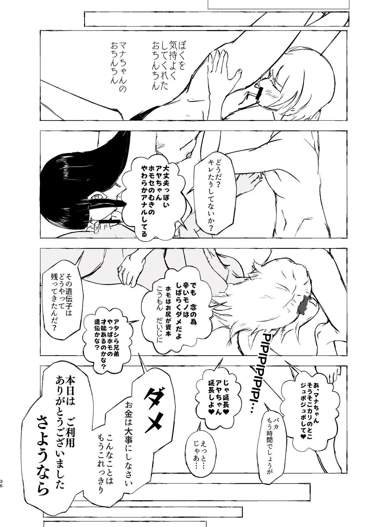 [くじら構文 (陰間くじら) NHデリヘル呼んだら男姉ちゃんズ♂が来た [DL版] 36ページ